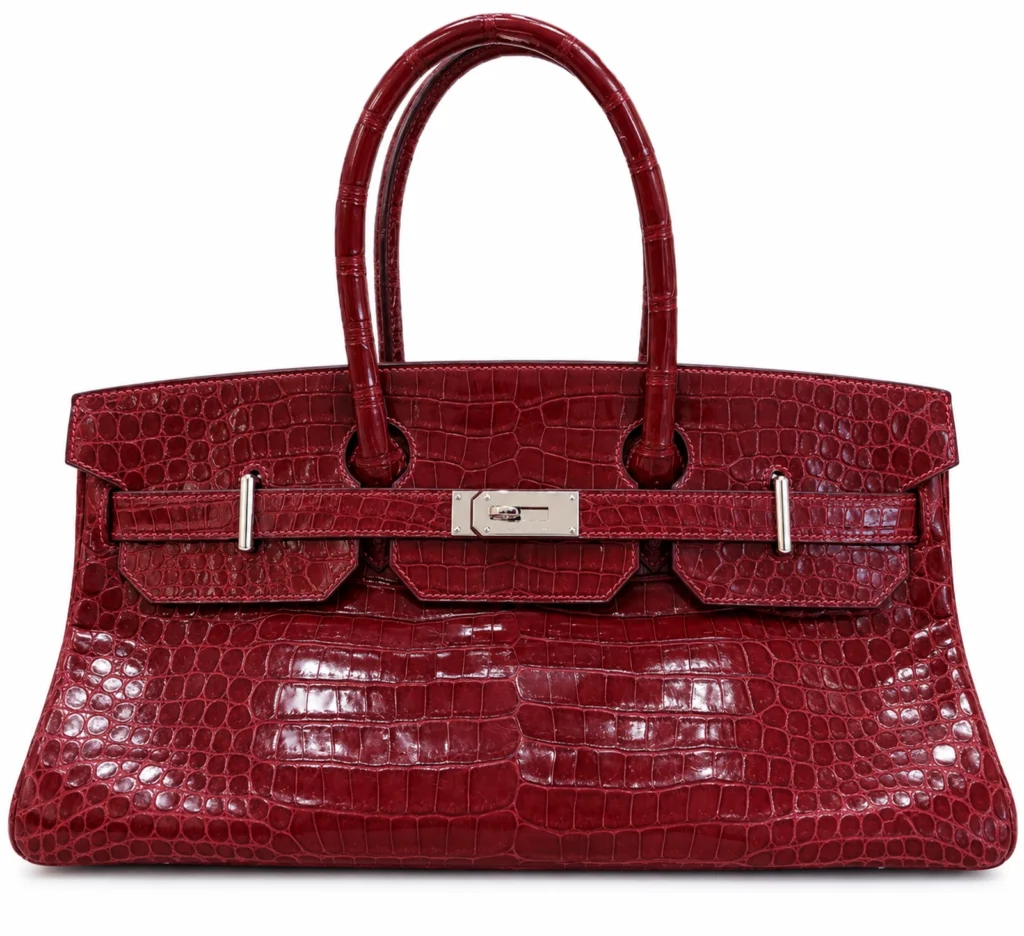 Hermès JPG Shoulder Birkin 42 Porosus Crocodile Red Palladium