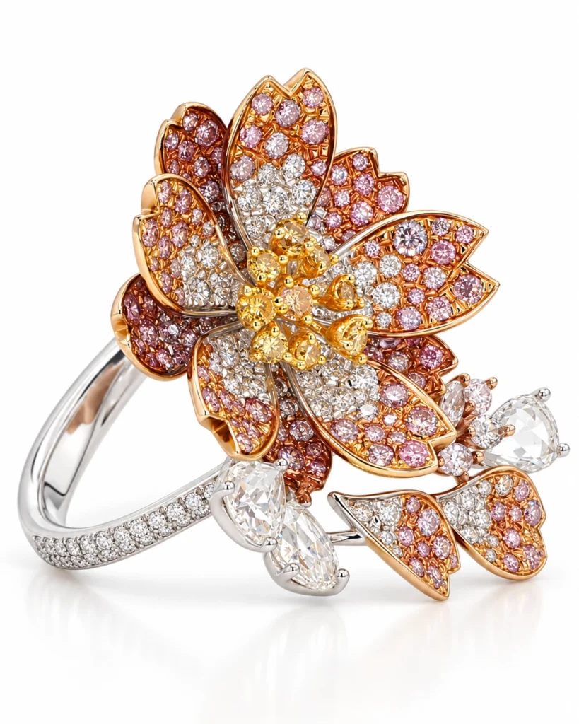 2.89 ct. MIX color diamonds Ring Gold