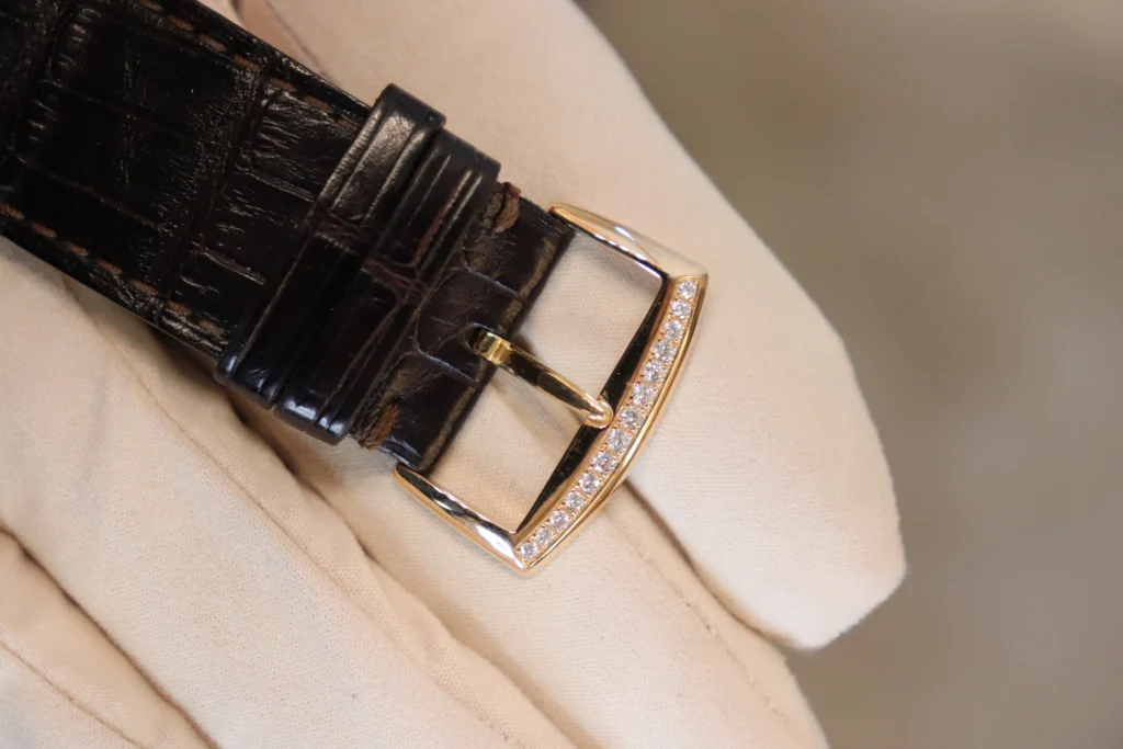Franck Muller 1200 SC Leather Strap Bracelet Diamond Bezel Chocolate Dial