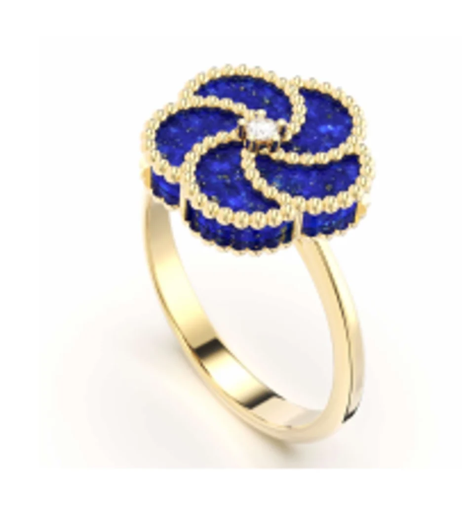 0.02ct Diamond / 2.13ct Lapis Lapis Lazuli Signature Ring Gold