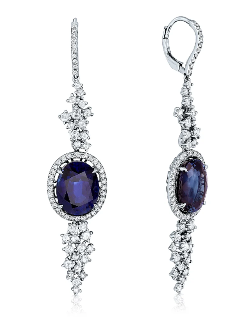 15.19ct Sapphire Drop Earring Gold