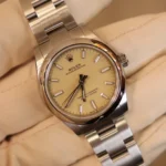 Rolex Oyster Perpetual 31 Oyster Bracelet Smooth Bezel Beige Dial