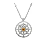 0.41ct Diamond Colored Diamonds Pendant Gold
