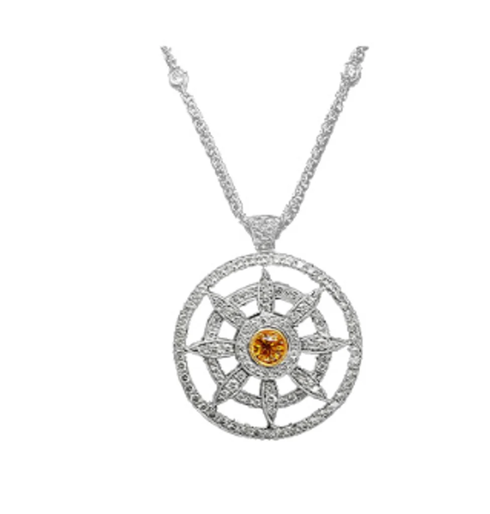 0.41ct Diamond Colored Diamonds Pendant Gold