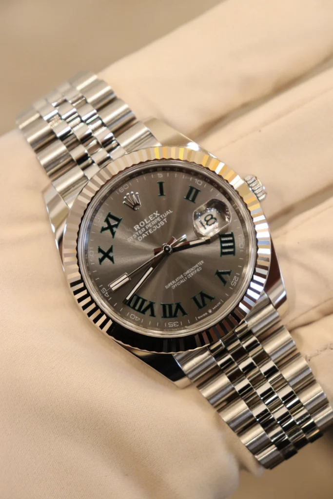 Rolex Datejust 41 Jubilee Bracelet Fluted Bezel Slate Green Roman Dial
