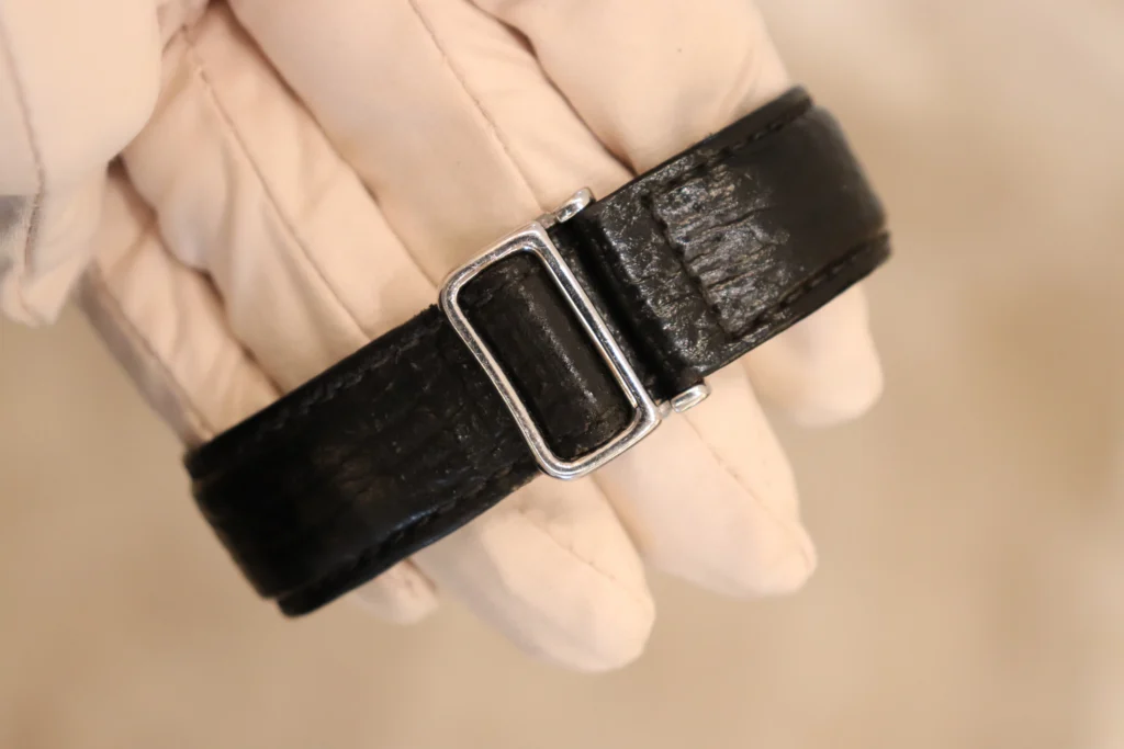 Ebel Chronograph Leather Strap Bracelet Black Dial