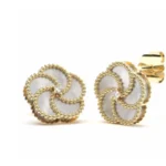 0.05ct Diamond / 3.82ct Mother of Pearl Signature Earring Gold