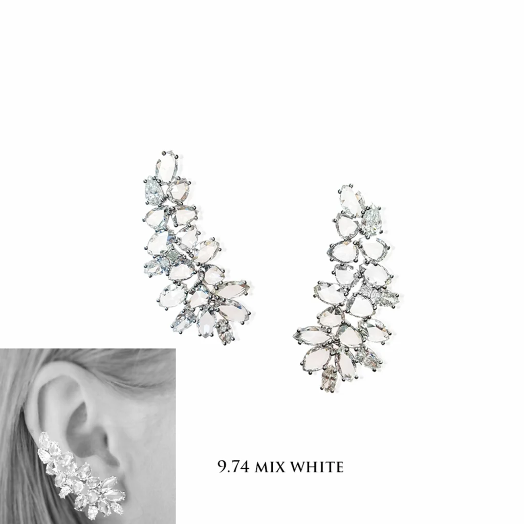 9.74cttw Diamond (MQ/PS/RC) Earring 18K White gold