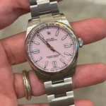 Rolex Oyster Perpetual 41 Oyster Bracelet Smooth Bezel Pink Dial