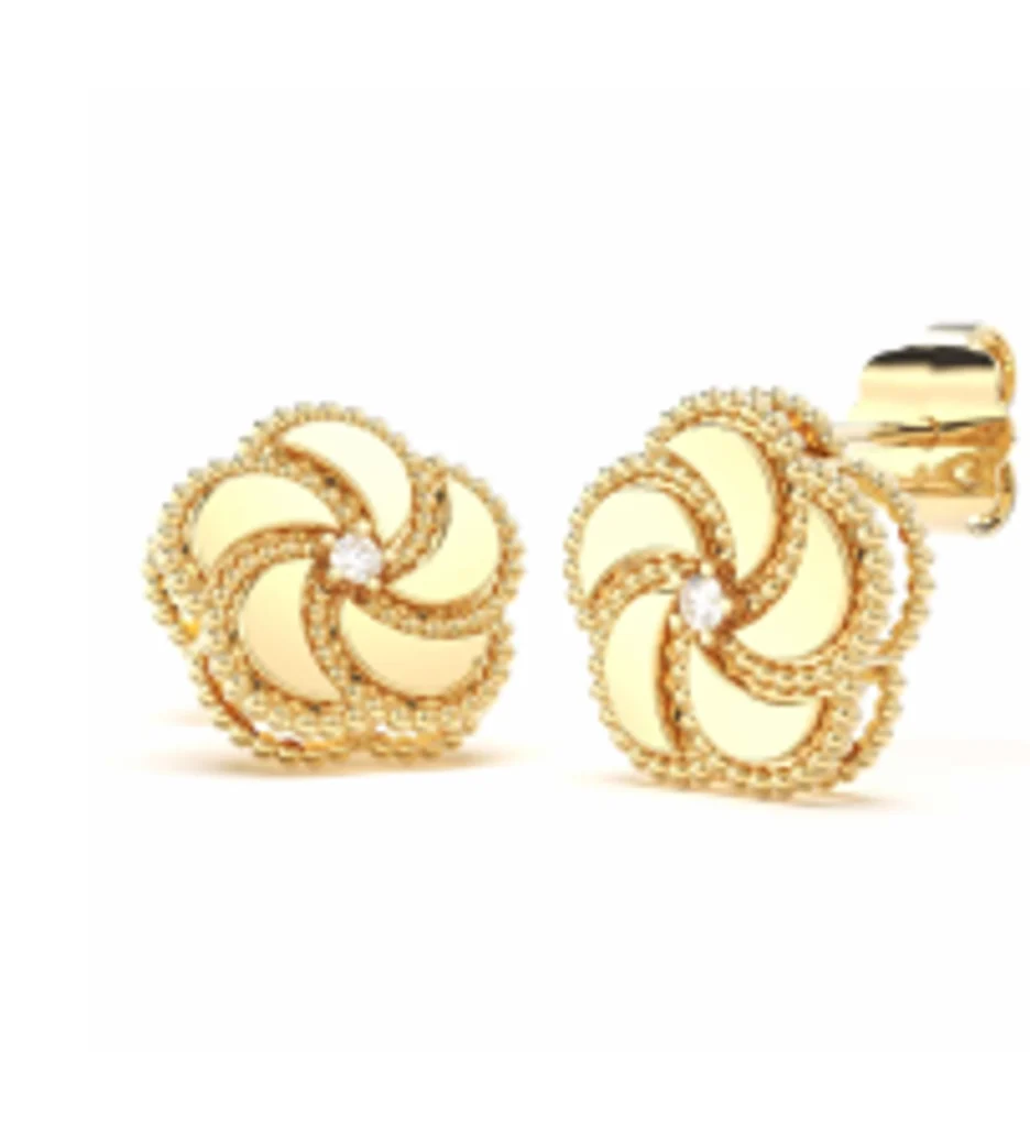 0.05ct Diamond Signature Earring Gold
