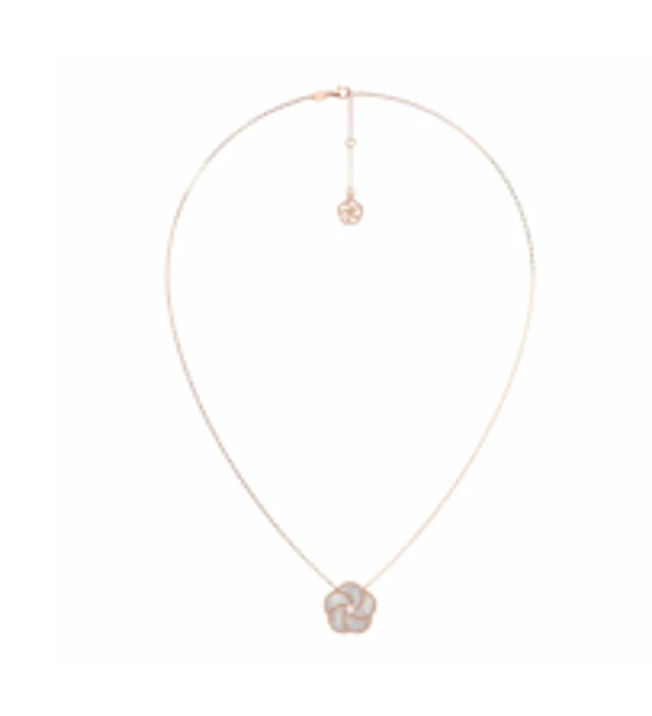 0.04ct Diamond / 3.41ct Mother of Pearl Signature Necklace Gold