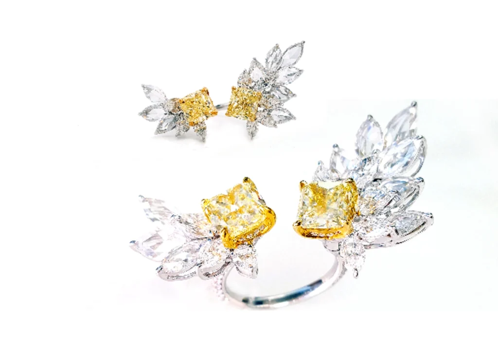 2.13ct / 2.02ct Diamond Colored Diamonds Ring Gold