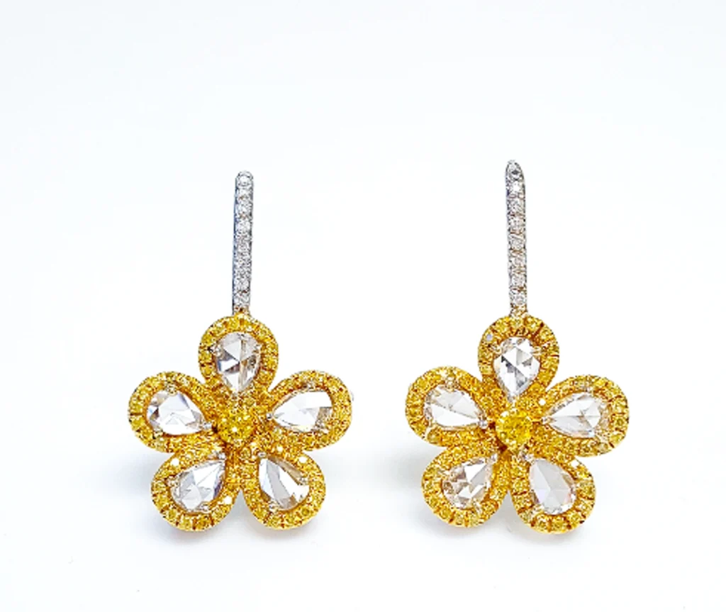 2.92cttw Diamond Colored Diamonds Earring Gold