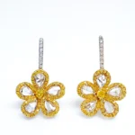 2.92cttw Diamond Colored Diamonds Earring Gold