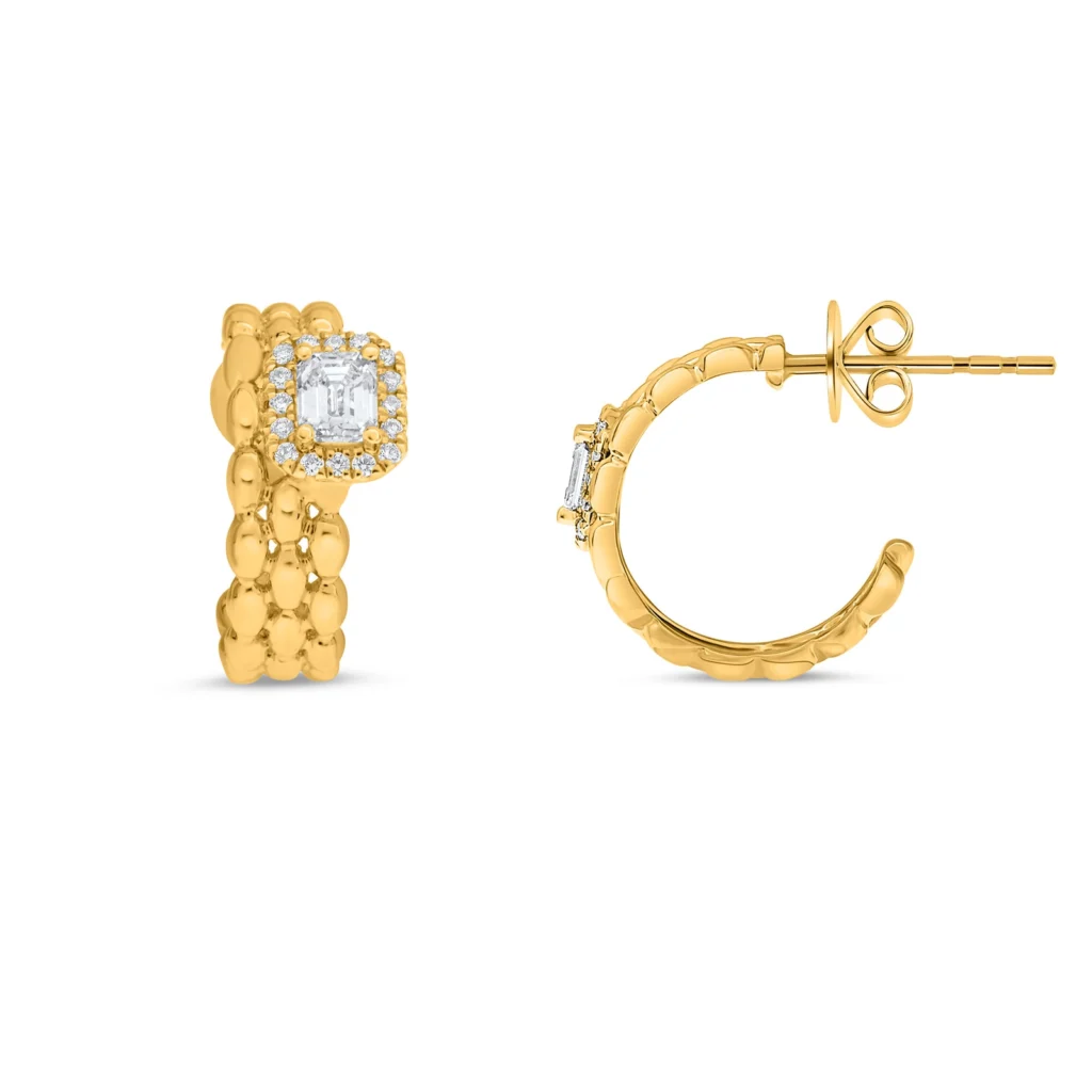 14K Yellow diamond Earring 14K Yellow Gold