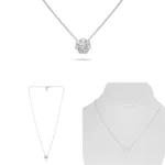 White diamond Pendant 14K White Gold