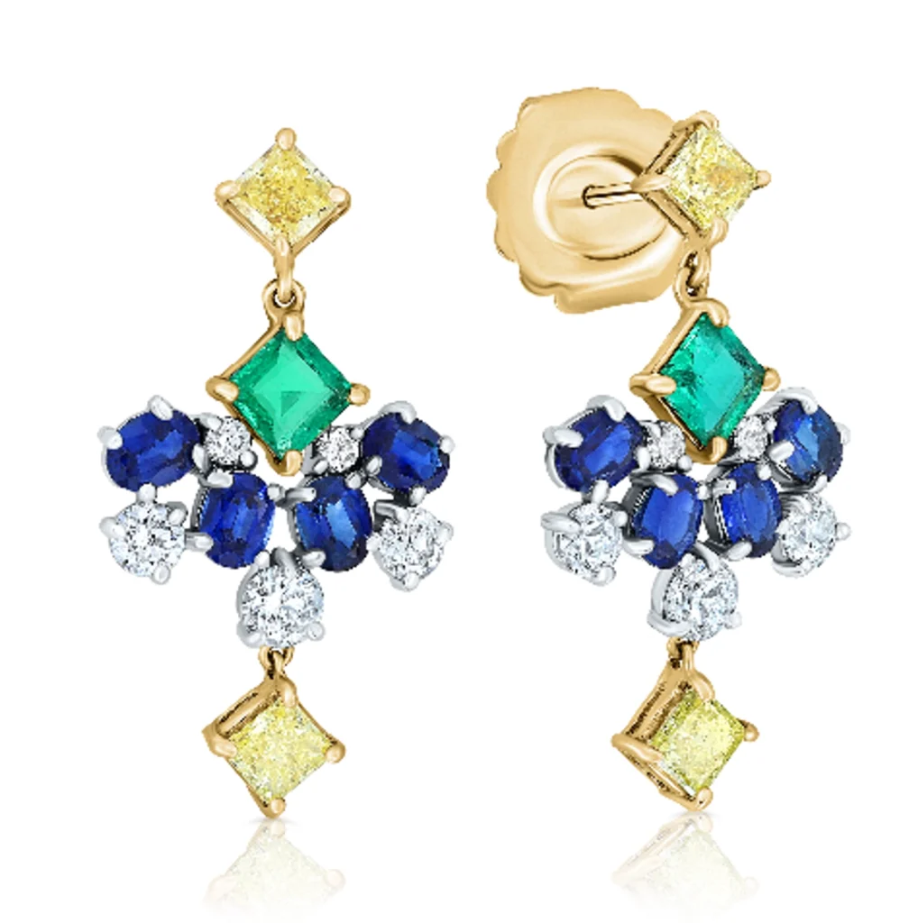 4.50cttw Diamond Colored Diamonds Earring Mixed Metals