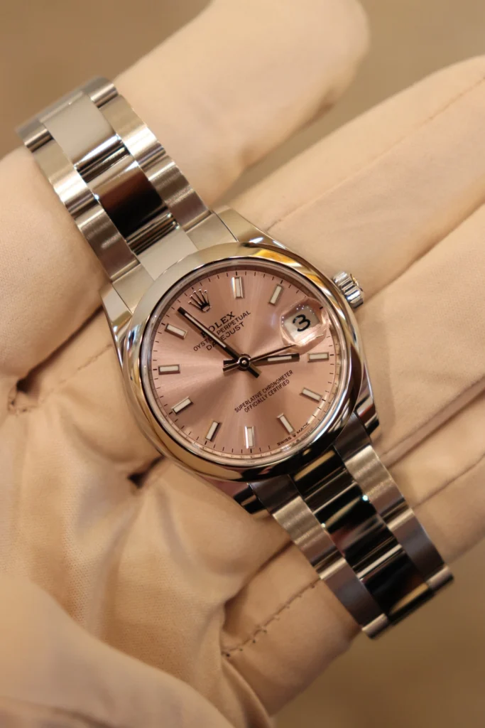 Rolex Datejust 31 Oyster Bracelet Smooth Bezel Pink Index Dial