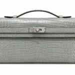 Hermès Kelly Cut matte Exotic Crocodile Gray Palladium