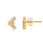 White diamond Earring 14K Yellow Gold