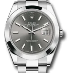 Rolex Datejust Jubilee Bracelet Smooth Bezel Rhodium Dial