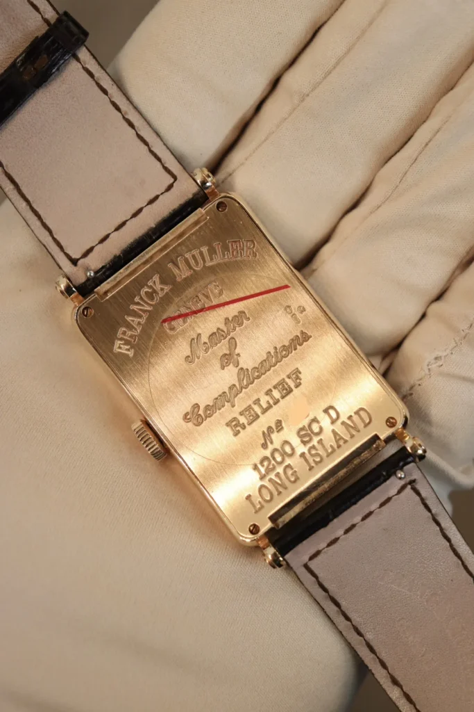 Franck Muller 1200 SC Leather Strap Bracelet Diamond Bezel Chocolate Dial