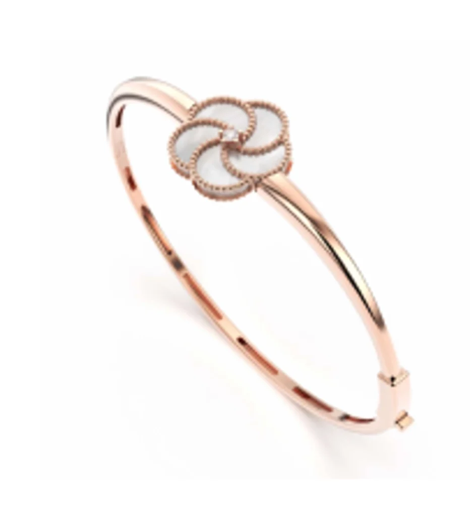 0.04ct Diamond / 3.39ct Mother of Pearl Signature Bracelet Gold